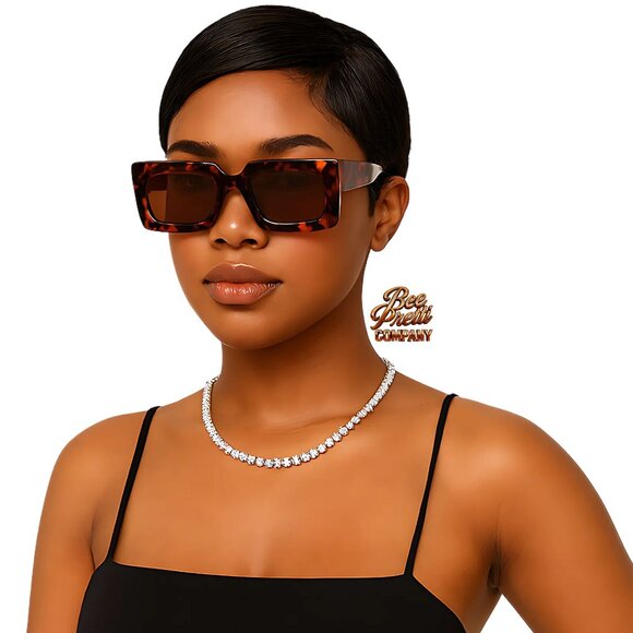 Aura | Minimalist Rectangle Sunglasses for Everyday Wear | Mod Squared Frame - Picture 1 of 6
